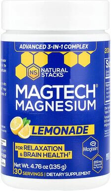 Natural Stacks, MagTech® Magnesium, Limonade, 135 g (4,76 oz.)