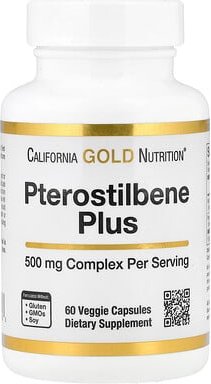 California Gold Nutrition, Pterostilbene Plus with Wild Blueberry Powder, Pterostilben Plus mit Wilde-Heidelbeer-Pulver,...