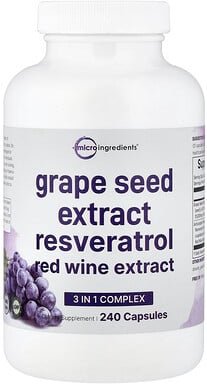 Micro Ingredients, Grape Seed Extract Resveratrol Red Wine Extract, Traubenkernextrakt und Resveratrol-Rotweinextrakt, 2...