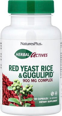 NaturesPlus, Herbal Actives, Red Yeast Rice & Gugulipid®, Rotschimmelreis und Gugulipid®, 60 Kapseln