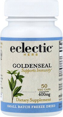 Eclectic Herb, Freeze Dried, Goldenseal, gefriergetrocknete Gelbwurzel, 400 mg, 50 pflanzliche Kapseln