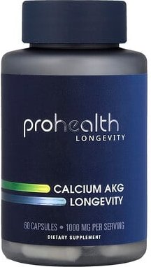 ProHealth Longevity, Calcium AKG Longevity, Calcium-AKG für Langlebigkeit, 60 Kapseln (500 mg pro Kapsel)