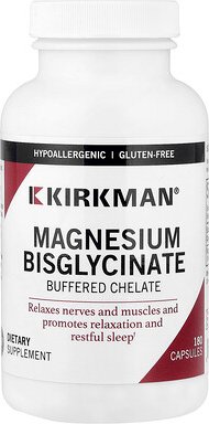 Kirkman Labs, Magnesium Bisglycinate, gepuffertes Magnesiumbisglycinat, Chelat, 180 Kapseln (50 mg pro Kapsel)