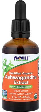 NOW Foods, Certified Organic Ashwagandha Extract, Ashwagandha-Extrakt, 59 ml (2 fl. oz.)