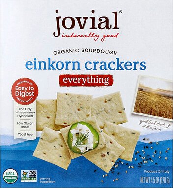 Jovial, Bio-Sauerteig-Einkorn-Cracker, Alles, 4,5 oz. (128 g)