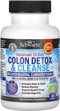 Thumbnail - BioSchwartz, 15-Day Fast Acting Colon Detox & Cleanser, zur Dickdarm-Entgiftung und -Reinigung, extrastarke Formel, 45 v...