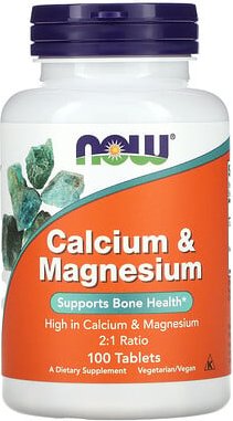 NOW Foods, Calcium und Magnesium, 100 Tabletten