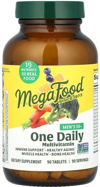 MegaFood, Men‘s 55+, One Daily Multivitamin, Multivitaminpräparat für Männer ab 55, One Daily Multivitamin, 90 Tabletten