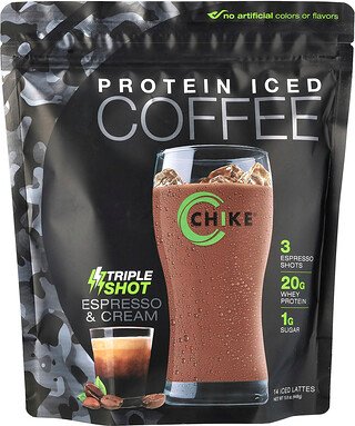 Chike Nutrition, Protein Iced Coffee, Protein-Eiskaffee, Triple Shot, Espresso und Sahne, 448 g (15,8 oz.)