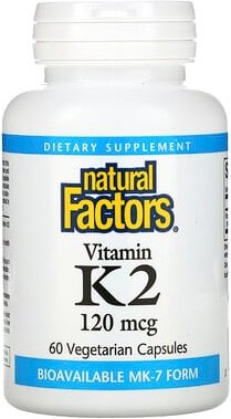 Natural Factors, Vitamin K2, 120 mcg, 60 pflanzliche Kapseln