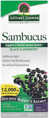 Nature's Answer, Sambucus, Black Elderberry, Holunder, alkoholfrei, 2.500 mg, 240 ml (8 fl. oz.)
