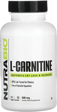 Thumbnail - NutraBio, L-Carnitin, 500 mg, 90 pflanzliche Kapseln