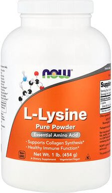 NOW Foods, L-Lysin reines Pulver, 1 Pfund (454 g)