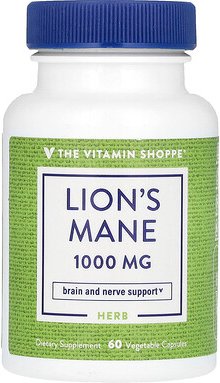 The Vitamin Shoppe, Lion‘s Mane, Löwenmähne, 60 pflanzliche Kapseln (500 mg pro Kapsel)