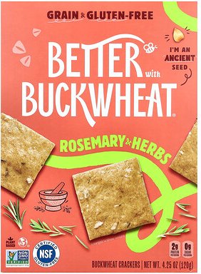 Better with Buckwheat, Buckwheat Crackers, Rosemary & Herbs, Buchweizen-Cracker, Rosmarin und Kräuter, 120 g (4,25 oz.)