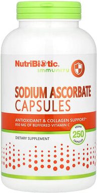 NutriBiotic, Sodium Ascorbate, Natriumascorbat, 250 vegane Kapseln