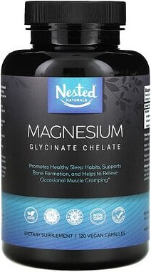 Nested Naturals, Magnesium, Glycinate Chelate, Magnesium, Glycinat-Chelat, 120 vegane Kapseln (100 mg pro Kapsel)
