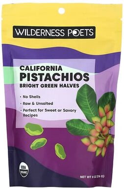 Wilderness Poets, Organic California Pistachios, Bright Green Halves, Bio-Pistazien aus Kalifornien, hellgrüne Hälften, ...