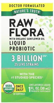 Thumbnail - Nature's Truth, Raw Flora™ Liquid Probiotic, flüssiges Probiotikum von Raw Flora™, geschmacksneutral, 3 Milliarden KBE, ...