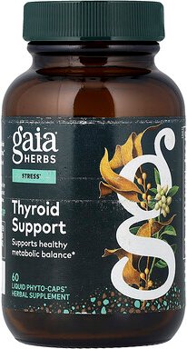Gaia Herbs, Thyroid Support, Unterstützung der Schilddrüse, 60 flüssige Phyto-Caps®