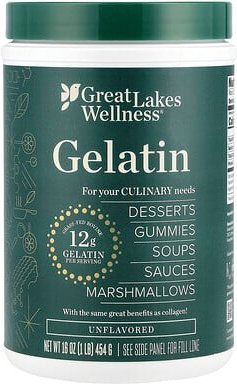 Great Lakes Wellness, Gelatin, Gelatine, geschmacksneutral, 454 g (16 oz.)