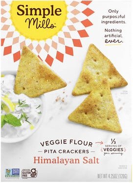 Simple Mills, Pflanzliche Mehl-Pita-Cracker, Himalaya-Salz, 120 g (4,25 oz.)