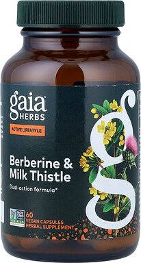 Gaia Herbs, Berberine & Milk Thistle, Berberin und Mariendistel, 60 vegane Kapseln
