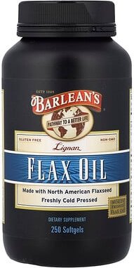 Barlean's, Lignan Flax Oil, Lignan-Leinöl, 250 Weichkapseln
