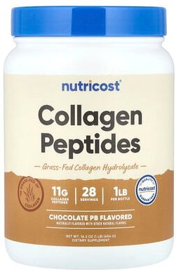 Nutricost, Collagen Peptides, Kollagenpeptide, Schokolade, PB, 454 g (16,2 oz.)