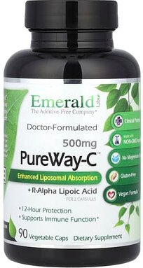 Emerald Laboratories, PureWay-C + R-Alpha Lipoic, PureWay-C + R-Alpha-Liponsäure, 500 mg, 90 pflanzliche Kapseln (250 mg...
