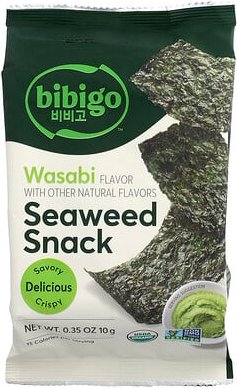 Bibigo, Seaweed Snack, Seetang-Snack, Wasabi, 10 g (0,35 oz.)