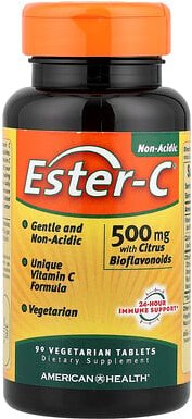 American Health, Ester-C® with Citrus Bioflavonoids, Ester-C® mit Zitrus-Bioflavonoiden, 90 pflanzliche Tabletten