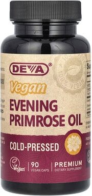 Deva, Vegan Evening Primrose Oil, veganes Nachtkerzenöl, 90 vegane Kapseln (500 mg pro Kapsel)