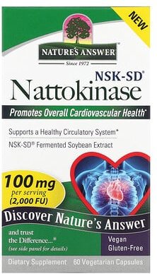 Nature's Answer, Nattokinase, 100 mg, 60 vegetarische Kapseln