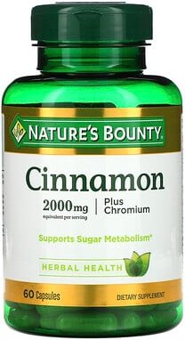 Nature's Bounty, Cinnamon Plus Chromium, Zimt plus Chrom, 60 Kapseln
