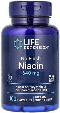 Life Extension, No Flush Niacin, Niacin ohne Flush-Effekt, 640 mg, 100 Kapseln