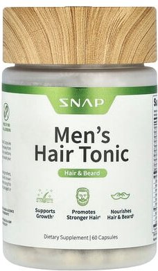 Snap Supplements, Men‘s Hair Tonic, Hair & Beard, Haarwasser für Männer, Haare und Bärte, 60 Kapseln