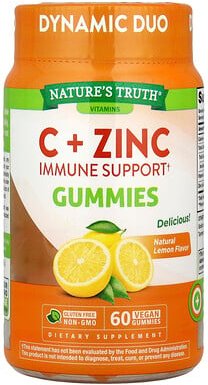 Thumbnail - Nature's Truth, C + Zinc, Immune Support Gummies, Fruchtgummis zur Unterstützung des Immunsystems, natürliche Zitrone, 6...