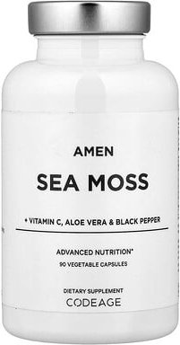 Codeage, Amen, Sea Moss + Vitamin C, Aloe Vera & Black Pepper, Knorpeltang + Vitamin C, Aloe Vera und schwarzer Pfeffer,...