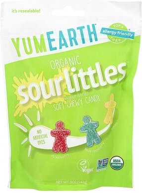 YumEarth, Organic Sour Littles, Soft Chew Candy, Bio-Sour Littles, weiche Kaubonbons, Erdbeere, blaue Himbeere, Zitrone,...