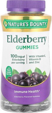 Nature's Bounty, Elderberry Gummies, Holunder-Fruchtgummis, 120 Fruchtgummis