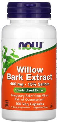NOW Foods, Weidenrindenextrakt, 100 pflanzliche Kapseln (400 mg pro Kapsel)