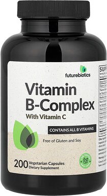 Futurebiotics, Vitamin B-Komplex mit Vitamin C, 200 pflanzliche Kapseln