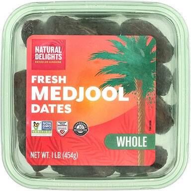 Natural Delights, Fresh Medjool Dates, frische Medjool-Datteln, ganz, 454 g (1 lb.)