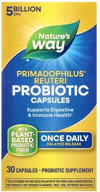 Thumbnail - Nature's Way, Primadophilus® Reuteri Probiotic, Probiotikum mit 5 Milliarden KBE, 30 Kapseln