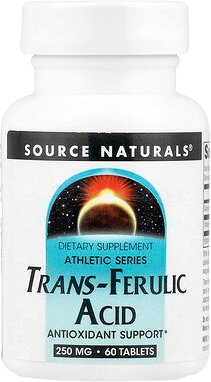 Source Naturals, Athletic Series, Trans-Ferulic Acid, Trans-Ferulasäure, 60 Tabletten
