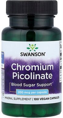 Thumbnail - Swanson, Chromium Picolinate, Chrompicolinat, 200 mcg, 100 vegane Kapseln