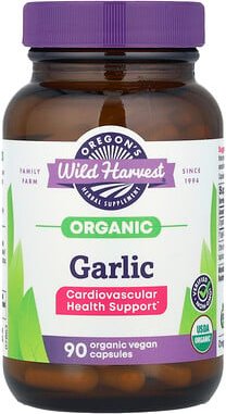 Oregon's Wild Harvest, Organic Garlic, Bio-Knoblauch, 90 vegane Bio-Kapseln (525 mg pro Kapsel)
