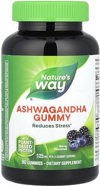 Nature's Way, Ashwagandha Gummy, Ashwagandha Gummy, Beere, 90 Fruchtgummis (62,5 mg pro Fruchtgummi)