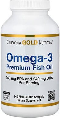 California Gold Nutrition, Omega-3, Premium-Fischöl, 240 Fischgelatine-Weichkapseln
